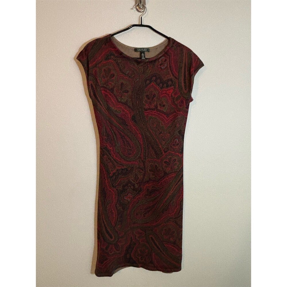 Lauren Ralph Lauren Silk Cashmere Dress Womens Size S Paisley